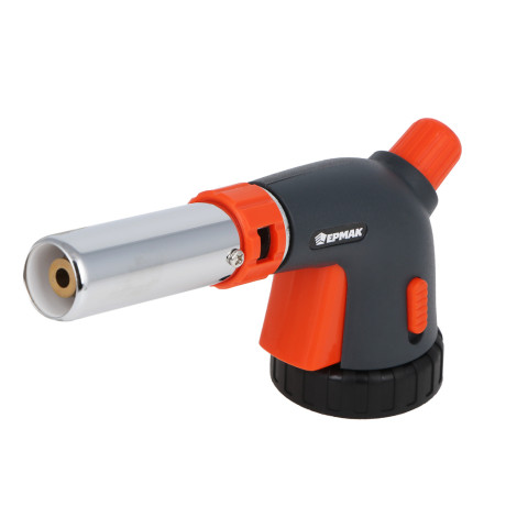 Горелка газ. с керамическим изолятором тм ЕРМАК, регулятор подачи воздуха, кнопка блок., 16x7x5см