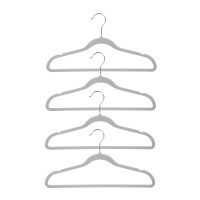 Вешалки для одежды тм VETTA, 4шт, 42см, с покрытием флок, цвет серый