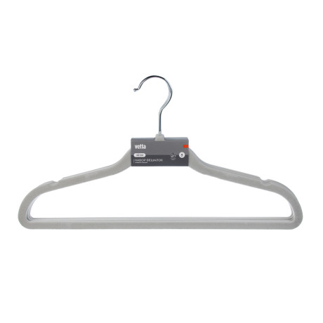 Вешалки для одежды тм VETTA, 4шт, 42см, с покрытием флок, цвет серый