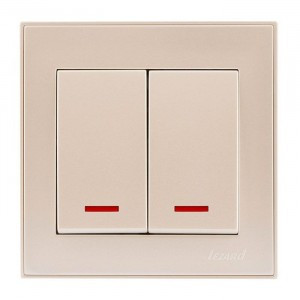 Lezard RAIN выкл. СУ 2 кл. крем, инд. (корпус PC) 703-0303-112