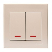 Lezard RAIN выкл. СУ 2 кл. крем, инд. (корпус PC) 703-0303-112