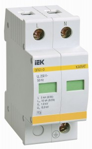 IEK ограничитель импульс. перенапр. ОПС1-D 2P In=5kA  Un=230B Im=10kA