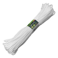 Шнур вязаный полипропиленовый с серд. белый, 5 мм, L 20 м , Сибртех