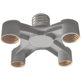 Ecola переходник с цоколя E40 на 4хE27 Широкий Серебряный A8T47SEAY