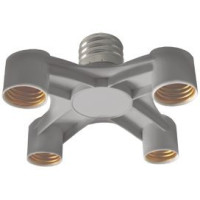 Ecola переходник с цоколя E40 на 4хE27 Широкий Серебряный A8T47SEAY