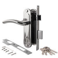 Замок врез 1227/60-NI/S Apecs (никель./мат.хром) с ручками  \20