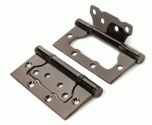 Петля без врезки PUERTO 100*75*2,5, 4 кольца, б/колп. черн. ник. IN100-2S FH BN(2шт)