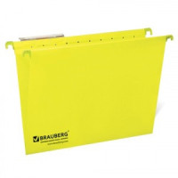 Папки подв. карт.BRAUBERG комп. 10шт., 370х245мм, 80л., Foolscap желтые, 230 г/м2, табуляторы 231794
