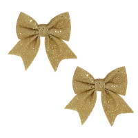 СНОУ БУМ Набор бантов 11,5х13 см, 2 шт, полиэстер, золотой