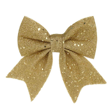 СНОУ БУМ Набор бантов 11,5х13 см, 2 шт, полиэстер, золотой