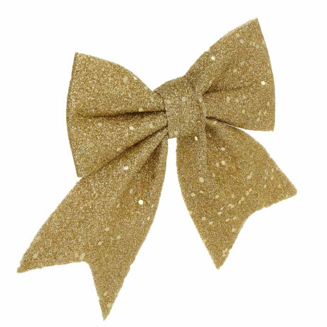 СНОУ БУМ Набор бантов 11,5х13 см, 2 шт, полиэстер, золотой
