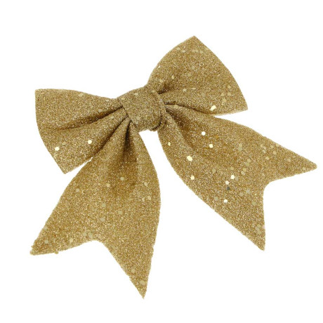 СНОУ БУМ Набор бантов 11,5х13 см, 2 шт, полиэстер, золотой