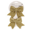 СНОУ БУМ Набор бантов 11,5х13 см, 2 шт, полиэстер, золотой