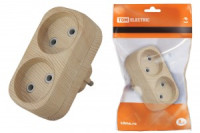 TDM разветвитель (тройник) 2роз.  6А Эко сосна (линейный) SQ1806-0073