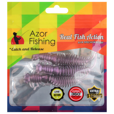 AZOR FISHING Приманка силиконовая "Личинка стрекозы", 8см, 5шт, 5 цветов