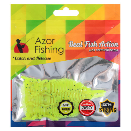 AZOR FISHING Приманка силиконовая "Личинка стрекозы", 8см, 5шт, 5 цветов