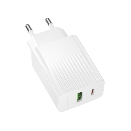Borofone Зарядное устройство модель BAS74A, 1xUSB-C PD, 1xUSB-A QC 20W, цвет: белый