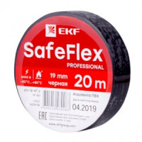 EKF SafeFlex Изолента ПВХ 19/20 черная 0.15х19 мм, 20 м plc-iz-sf-b