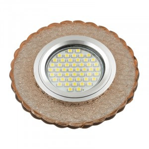 Fametto DLS-L140 GU5.3 св-к встр, Luciole стекло 95(65)x20 зеркал./светло-желтый, подсветка LED3W