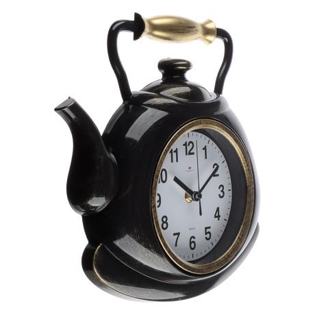Часы настенные чайник 27х28,5 см, корпус черный с золотом "Классика", арт.3129-006