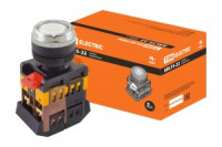 TDM ABLFS-22 кнопка управления бел. d22мм неон/230В 1з+1р (10!) SQ0704-0012