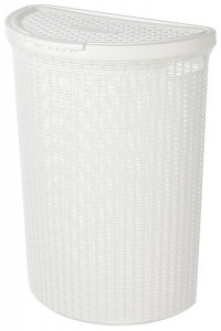 Корзина д/белья с крышкой 45л ECO STYLE (46*26,5*61см), белая 431217616 Econova/Бытпласт