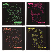 Скетчбук (альбом), тверд.подложка, спираль, в ассортименте