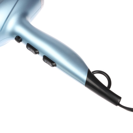 LEBEN Фен, 2200 Вт, 2 скорости, 3 темп. режима, металл, пластик, голубой