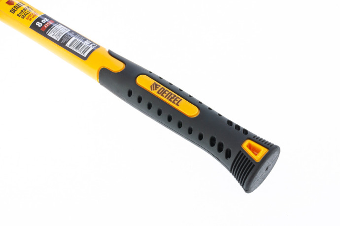 Киянка резиновая, 8 oz, черная резина, фибергласовая рукоятка Denzel