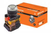 TDM ABLFS-22 кнопка управления прозрачн. d22мм неон/230В 1з+1р (10!) SQ0704-0033