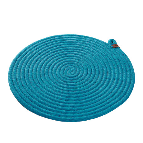 BY COLLECTION Карибы Подставка декоративная, d33см, 100% полиэстер, бирюзовый