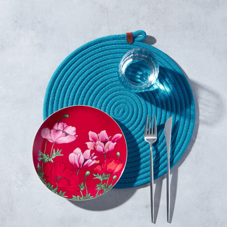 BY COLLECTION Карибы Подставка декоративная, d33см, 100% полиэстер, бирюзовый