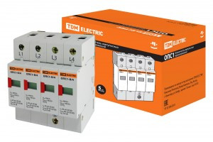 TDM ОПС1-B разрядник 4P In=30kA Un=400B Im=60kA SQ0201-0004