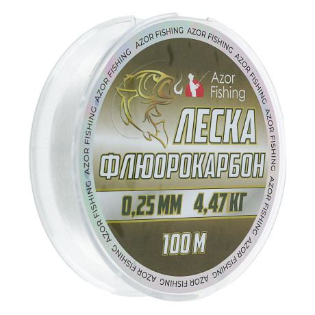 AZOR FISHING Леска флюрокарбоновая 0,25мм, 100м