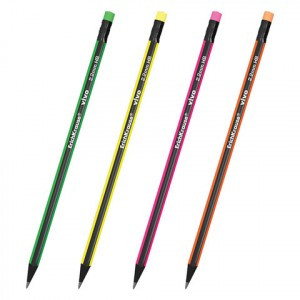 Карандаш ч/гр. ERICH KRAUSE "Vivo" HB, с резинкой, черное дерево, корпус микс 45623 180931