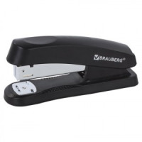 Степлер №24/6, 26/6 BRAUBERG &quot;Standard+&quot;, до 30 листов, черный, 228608