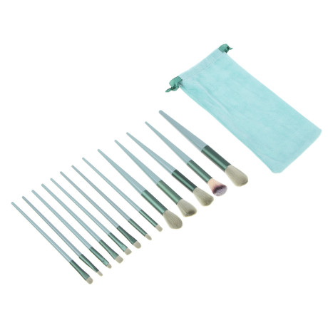 ЮНИLOOK Кисти для визажа 13 шт в чехле, пластик, металл, иск.ворс, полиэстер, 15,5-17,5 см, 3 цвета,