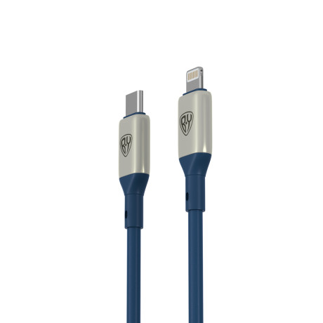 BY Кабель для зарядки Space Cable Pro Type-C - iP, 2.4А, 1м, Быстрая зарядка, штекер металл, синий