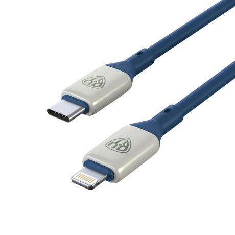 BY Кабель для зарядки Space Cable Pro Type-C - iP, 2.4А, 1м, Быстрая зарядка, штекер металл, синий