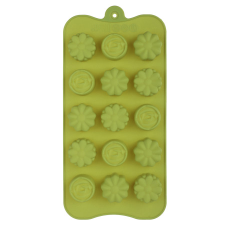 VETTA Форма силиконовая для шоколада и льда 15 ячеек, 21x10x1,6см "Шоколадка", 3 цвета