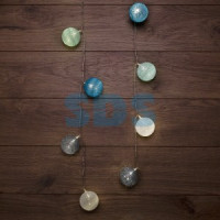 Тайские фонарики «Северное сияние» 3,5м, прозр.ПВХ, 20LED, теплый белый, 2шт*АА (нет в комп.)