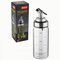 Ёмкость для масла и уксуса с дозатором OLIVA 180мл, нерж.сталь/стекло 109036 Mallony