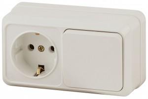 ЭРА Intro Quadro Блок ОУ, роз. 1 мест. ,земля+вык 1 кл. гориз. 10(16)А, сл.кость 2-701-02 53866