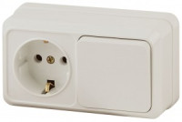 ЭРА Intro Quadro Блок ОУ, роз. 1 мест. ,земля+вык 1 кл. гориз. 10(16)А, сл.кость 2-701-02 53866