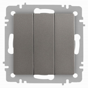 ЭРА Intro Accent мех. выкл. СУ 3 кл. 10А 250В, титан 6-106-09