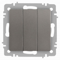 ЭРА Intro Accent мех. выкл. СУ 3 кл. 10А 250В, титан 6-106-09