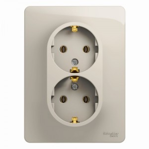 Systeme Electric GLOSSA роз. СУ 2 мест. молоч. (пл.осн., земля) GSL000924 (10!)