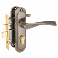 Замок врез с руч 0823/60-AB бронза кл-кл м/о 50мм, 1риг,  мц 60мм,  5кл  AVERS