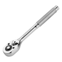 Ключ-трещотка 3/8&quot;, 45 зубьев, цельнометаллический, с быстрым сбросом, CrV, хром Сибртех