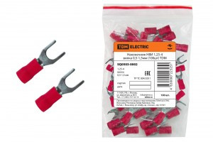 TDM наконечник НВИ 1,25-4 вилка 0,5-1,5мм кр. dвилки=4мм Sпров=0,5-1,5мм SQ0503-0002